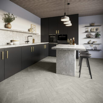 View of Groovy Granite - Shadow Parquet (Maximus) luxury vinyl tile by Invictus