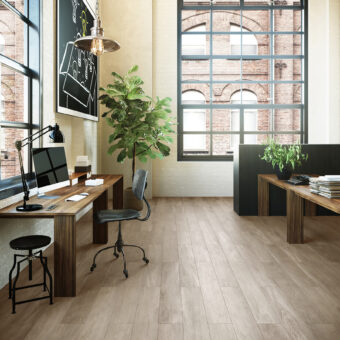 View of New England Oak - Sand (Maximus Click) luxury vinyl tile by Invictus