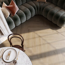 View of Divine Oak Herringbone - Champagne (Maximus) luxury vinyl tile by Invictus