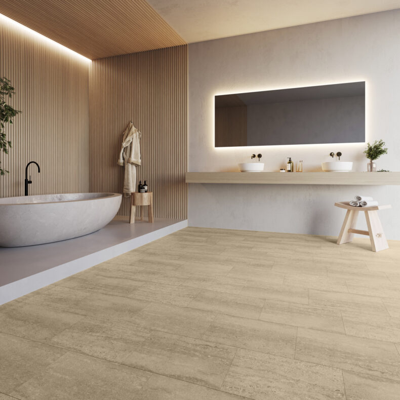 View of Tivoli Stone - Mocha (Maximus ) luxury vinyl tile by Invictus