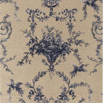 Classic Florals Nouveau Toile Empire Blue carpet by Brintons