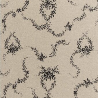 Classic Florals Nouveau Toile Papillon Silver carpet by Brintons