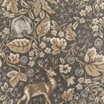 Purely Natural Flora and Fauna Woodland Stag Graphite carpet by Brintons