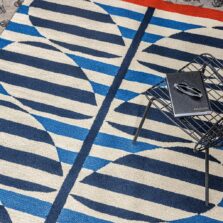Stripy Stem Azure Outdoor 464308 rug by Orla Kiely