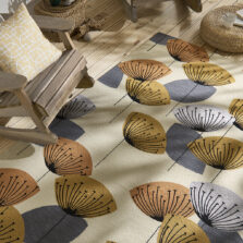 Dandelion Clocks Ochre Silver Outdoor 445803 rug by Sanderson