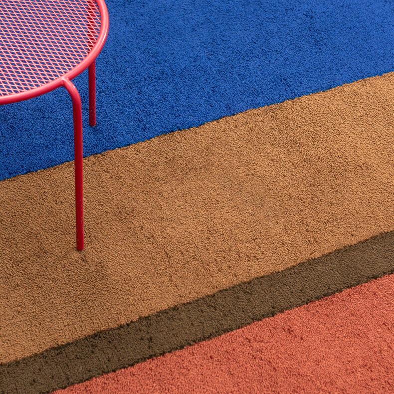 Habitat Festival Stripe Blue Outdoor 496518 rug by Brink