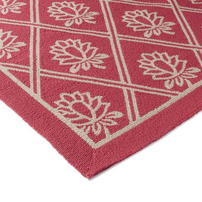 Porchester Poppy Red Outdoor 480200 rug by Laura Ashley