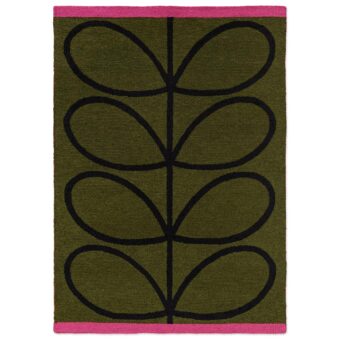 Linear Stem Olive Outdoor 464407 rug by Orla Kiely