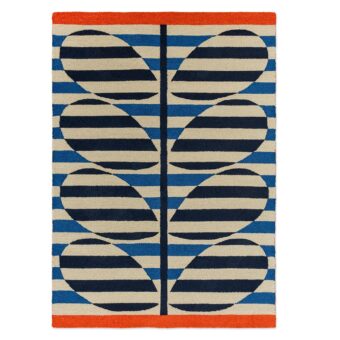 Stripy Stem Azure Outdoor 464308 rug by Orla Kiely