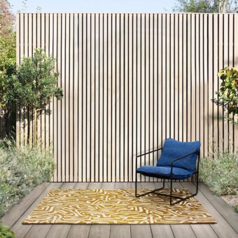 Melodic Ochre Gold Outdoor 443606 rug by Harlequin