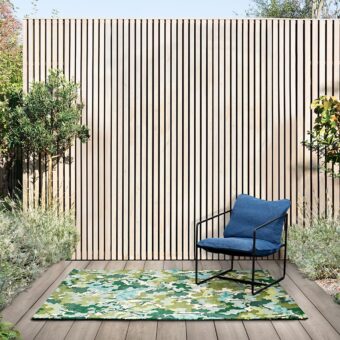Tree Tops Green Outdoor 443807 rug by Harlequin