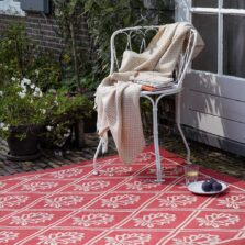 Porchester Poppy Red Outdoor 480200 rug by Laura Ashley