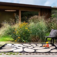 Sycamore Black Outdoor 464205 rug by Orla Kiely