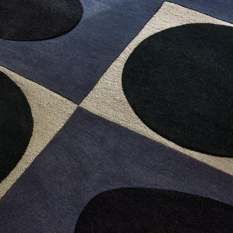Spot Square Blue Navy 157908 rug by Orla Kiely
