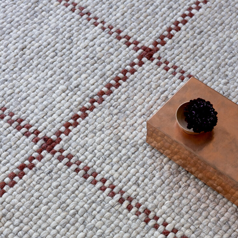 Craft Matter Check Ash Stone Red 49100 rug by Brink