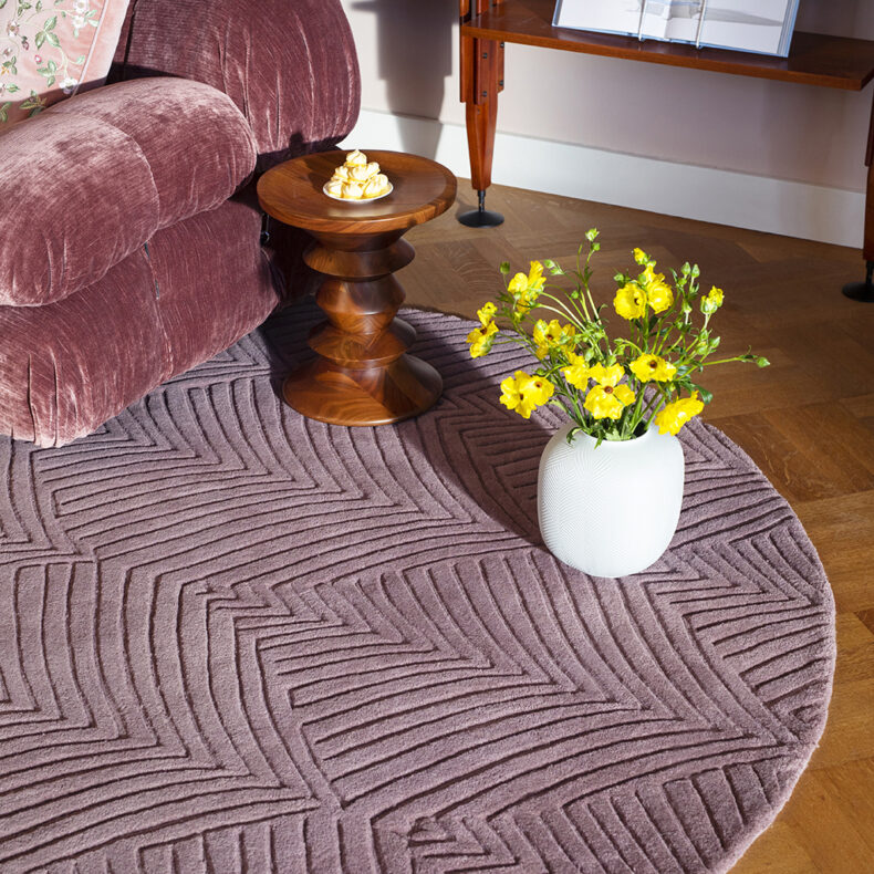 Folia Mink Round 38902 rug by Wedgwood
