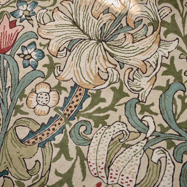 Golden Lily Green Red 130107 rug by Morris