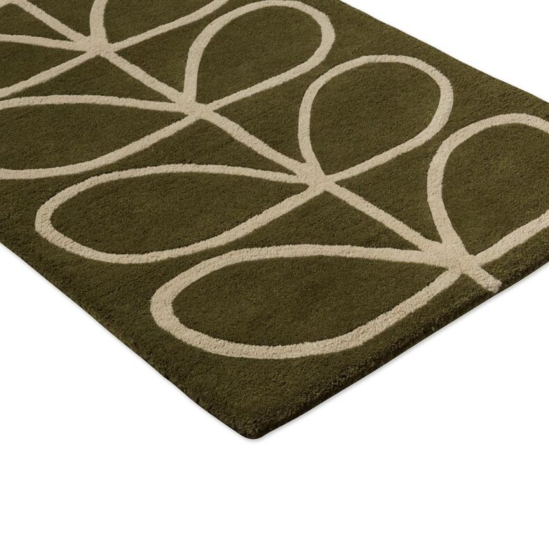 Linear Stem Olive Runner 60501 rug by Orla Kiely