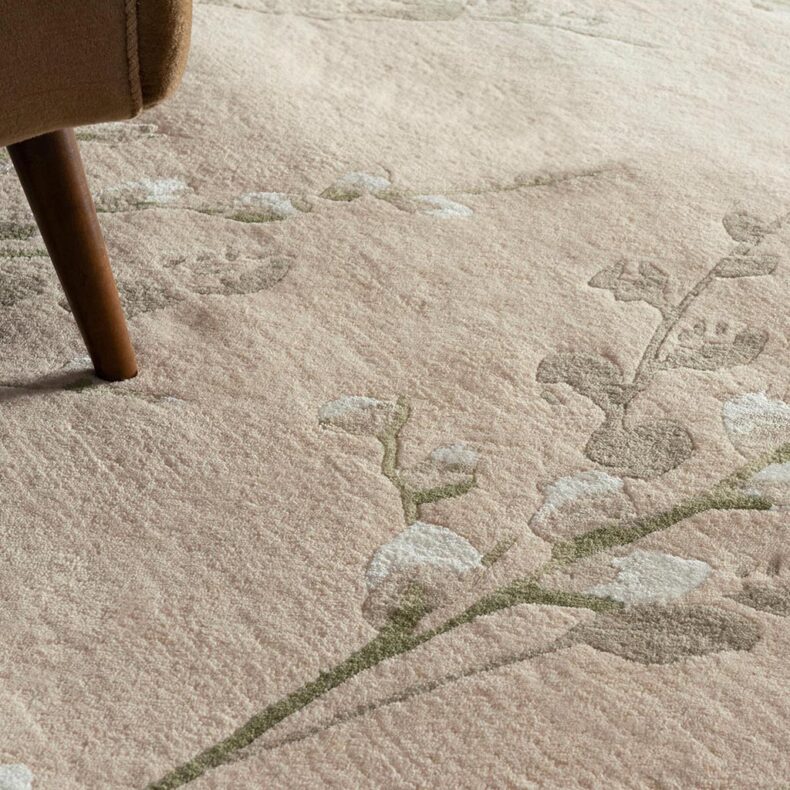 Pussy Willow Hedgerow Green 79807 rug by Laura Ashley