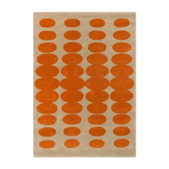 Optical Oval Orange Sand 157703 rug by Orla Kiely