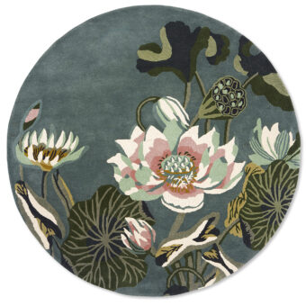 Waterlily Midnight Pond Round 38608 rug by Wedgwood