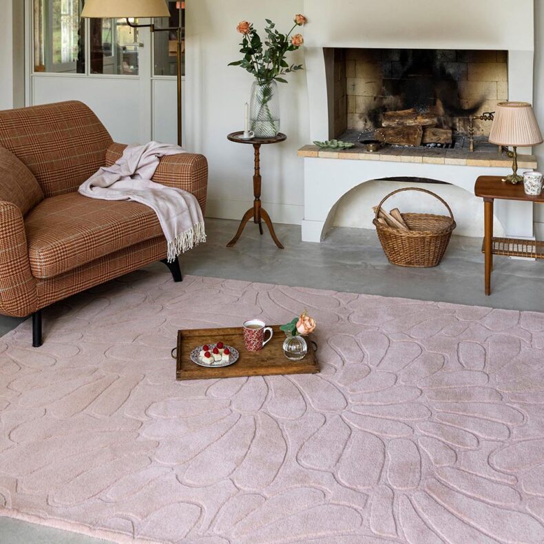 Coleby Petals Chalk Pink 78802 rug by Laura Ashley