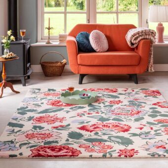 Wendling Floral Poppy Red 83100 rug by Laura Ashley