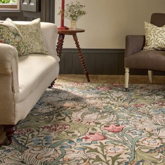 Golden Lily Green Red 130107 rug by Morris