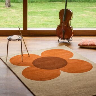 Flower Placement Pumpkin Ecru 158203 rug by Orla Kiely