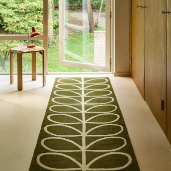 Linear Stem Olive Runner 60501 rug by Orla Kiely