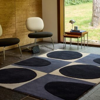 Spot Square Blue Navy 157908 rug by Orla Kiely