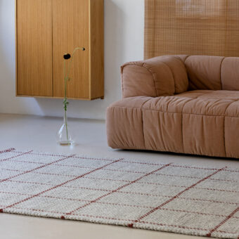 Craft Matter Check Ash Stone Red 49100 rug by Brink