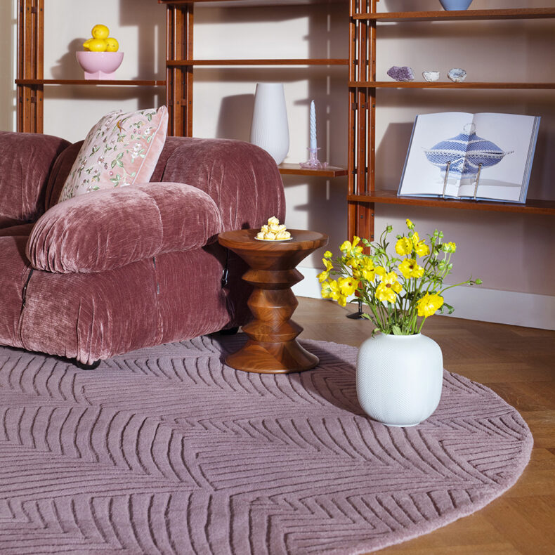 Folia Mink Round 38902 rug by Wedgwood