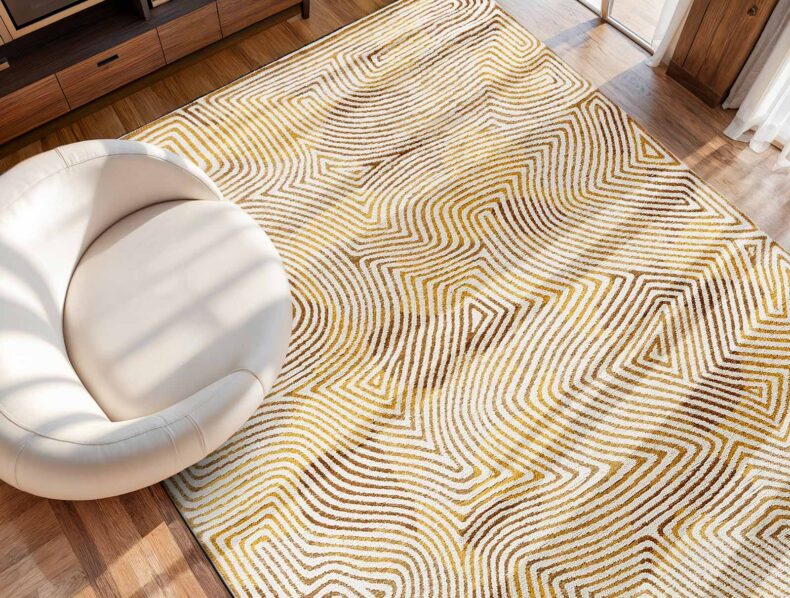 Meditation Collection Coral Yellow Hippy 9799 rug by Louis De Poortere