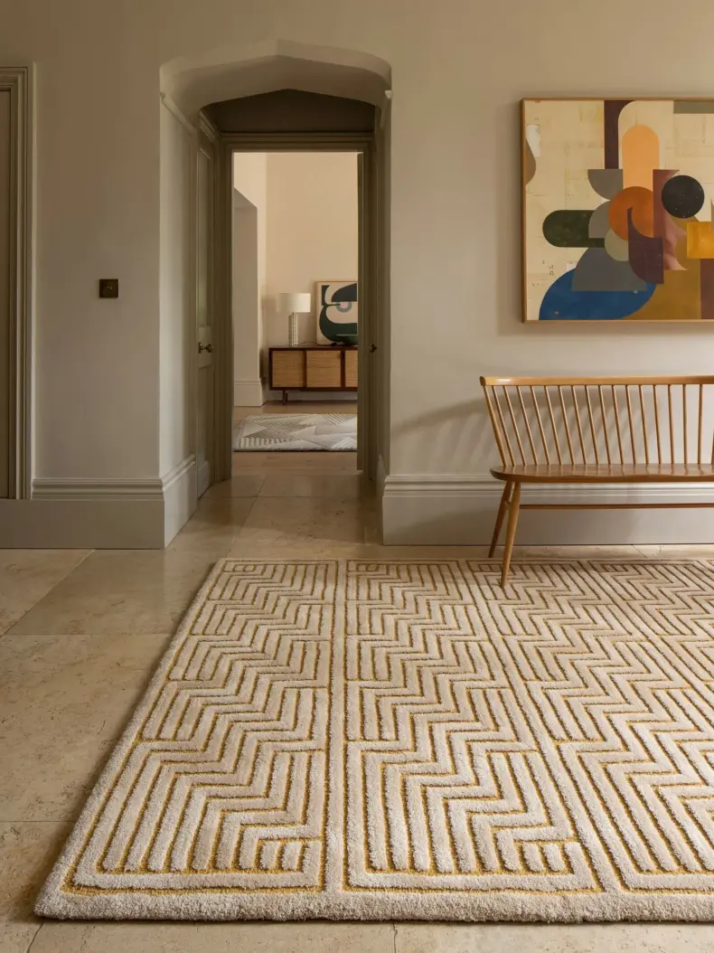 Harford Zig Zag Amber rug by Roger Oates