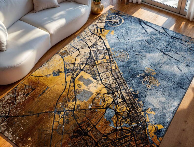 Cities Collection Dubai Gold Sea 9698 rug by Louis De Poortere