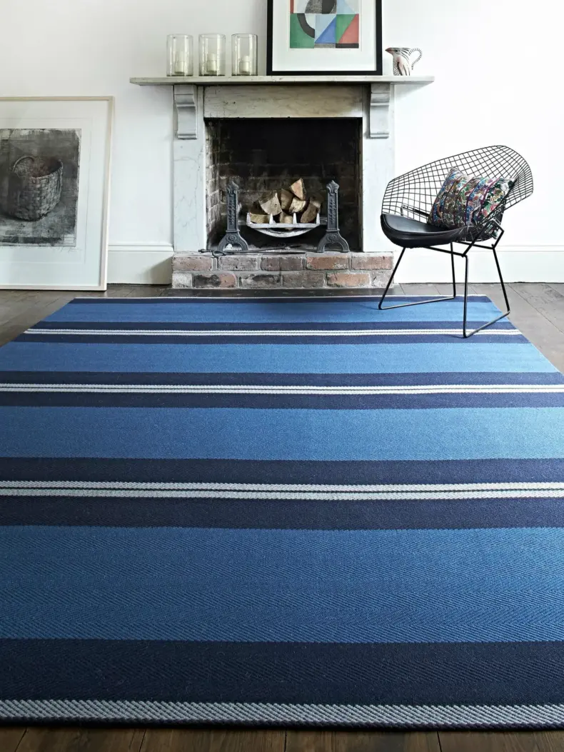 Franklin Indigo rug by Roger Oates