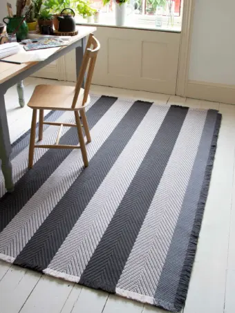 Quill Stripe Silver rug by Roger Oates