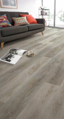 View of Whitecap Grey 5075606 (Universal 55 Planks) luxury vinyl tile by Victoria Design Floors