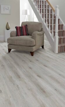View of Chateau Grey 5062704 (Universal 55 Planks) luxury vinyl tile by Victoria Design Floors