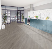 View of Flint Grey 5075601 (Universal 55 Planks) luxury vinyl tile by Victoria Design Floors
