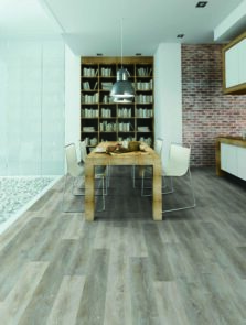 View of Whitecap Grey 5075606 (Universal 55 Planks) luxury vinyl tile by Victoria Design Floors