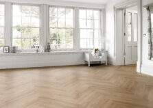 View of Haybale 5076026 (Universal 55 Herringbone) luxury vinyl tile by Victoria Design Floors