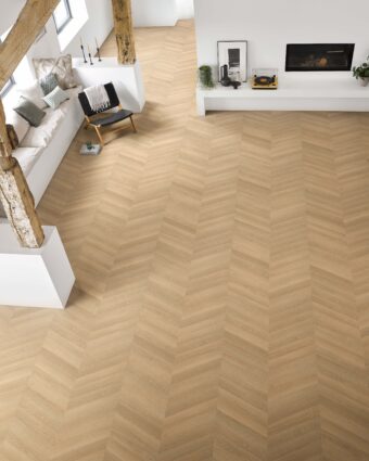 View of Alpine 50780106 (Universal Design Fishbone) luxury vinyl tile by Victoria Design Floors