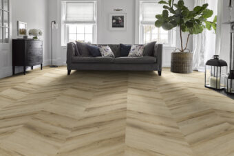 View of Fireside 50780101 (Universal Design Fishbone) luxury vinyl tile by Victoria Design Floors