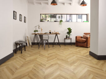 View of Hardwick 50780107 (Universal Design Fishbone) luxury vinyl tile by Victoria Design Floors