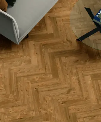 View of English Oak in Parquet luxury vinyl tile by Amtico