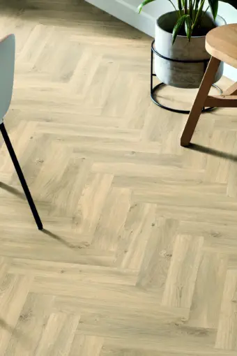 View of Springtide Oak in Parquet luxury vinyl tile by Amtico