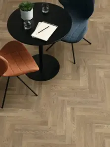 View of Smokehouse Oak in Parquet luxury vinyl tile by Amtico