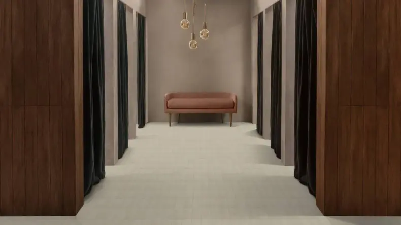 View of Diffusion Cashew luxury vinyl tile by Amtico
